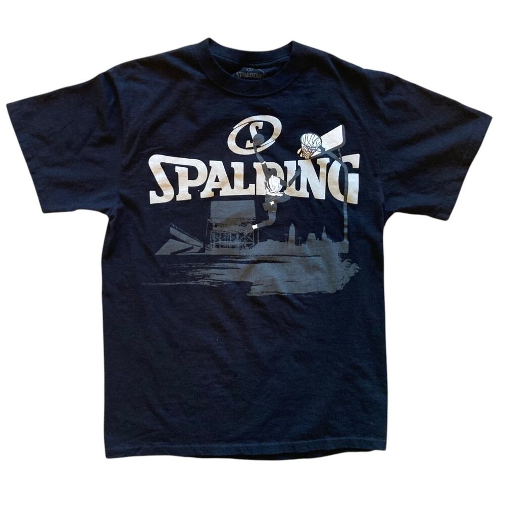 Men's SPALDING Short-Sleeve Basketball Graphic Tee T-Shirt Size Medium